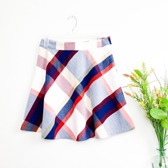 ☀️ TOMMY HILFIGER Plaid Mini Skirt Anchor Button Y2K 0 Schoolgirl Clueless Prep - Picture 4 of 6